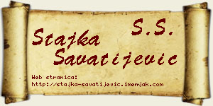 Stajka Savatijević vizit kartica